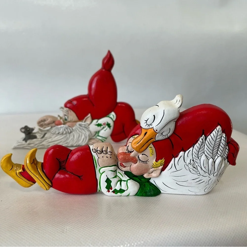 Vintage Christmas Elves Shelf Sitters